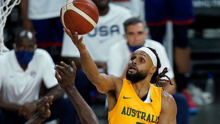 San Antonio Spurs guard Patty Mills led Australia with 22 points 