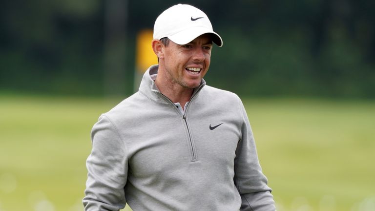 Rory McIlroy was at Royal St George's for a practice round on Sunday ahead of The 149th Open