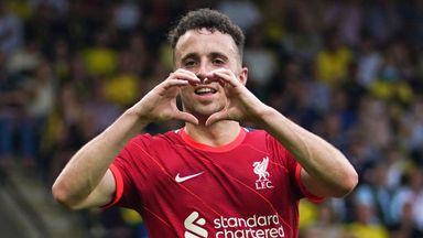 Diogo Jota celebrates scoring for Liverpool