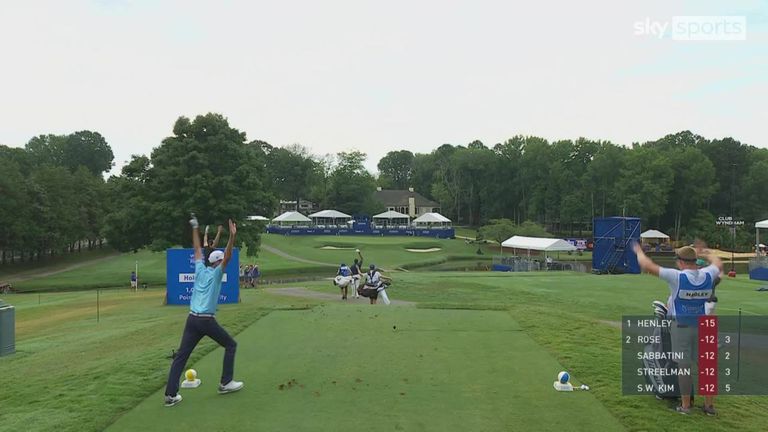 Chesson Hadley recorded the first hole-in-one of his PGA Tour career during the final round of the Wyndham Championship, with the American celebrating his ace in style!