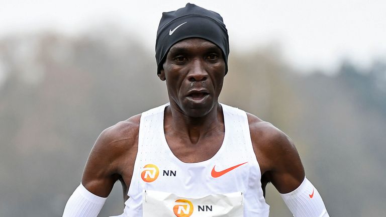 Marathon world record holder Eliud Kipchoge says running can provide people across the planet with hope, as he prepares to defend his Olympic title in Japan