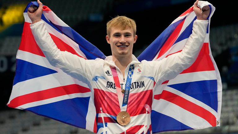 Laugher won bronze in the 3m springboard in Tokyo