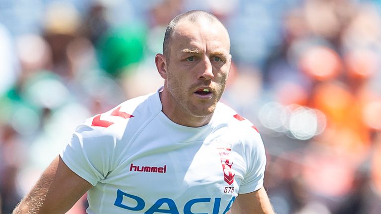 James Roby in action for England against New Zealand in Denver in 2018