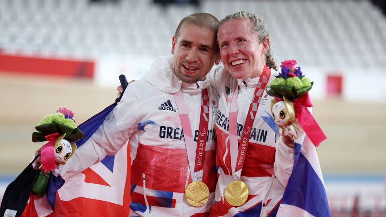 Gold medals for Neil and Lora Fachie added to team gold ParalympicsGB won in the mixed C1-5 sprint on Saturday