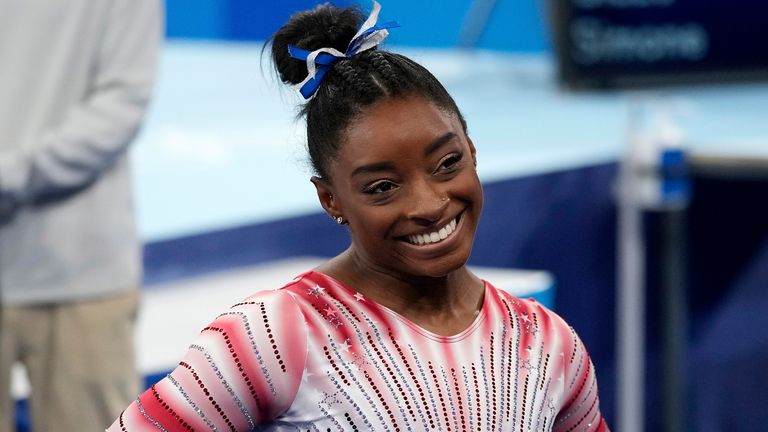 Simone Biles has also won 32 Olympic and world championships medals. (AP Photo/Ashley Landis)