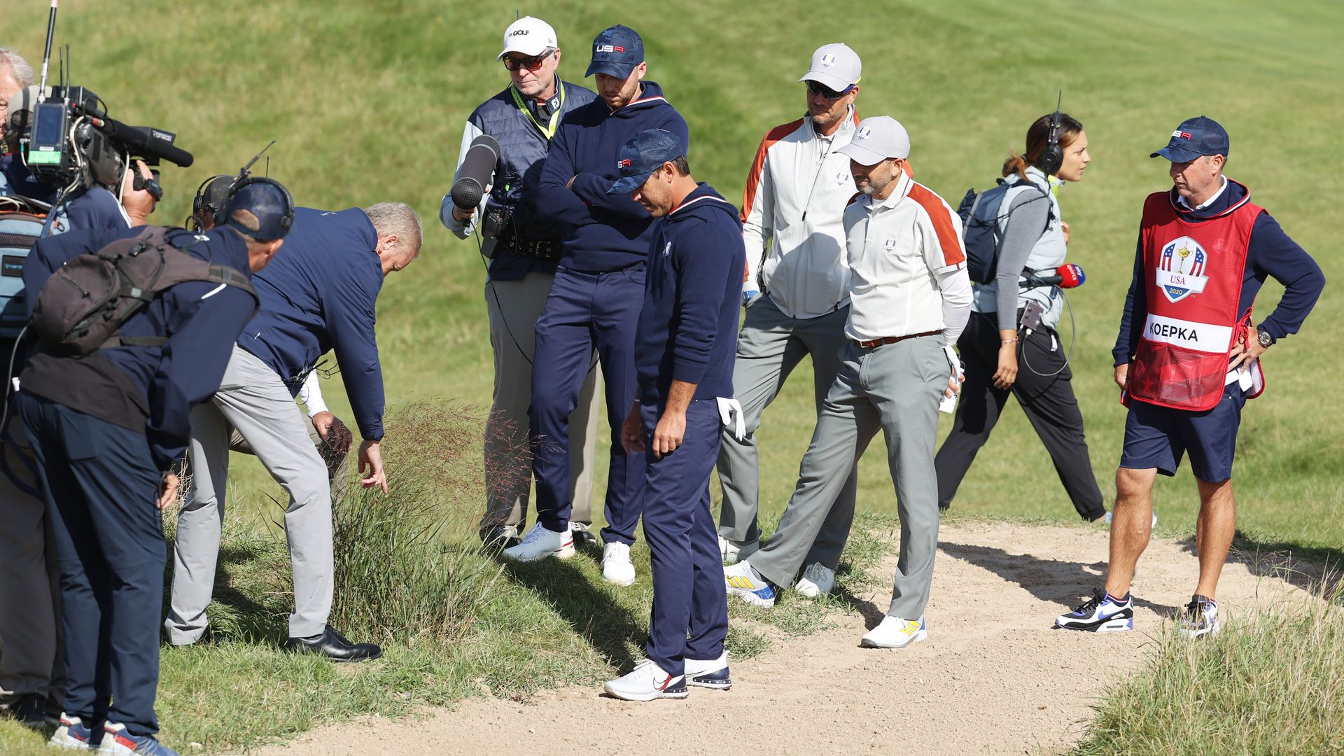 Koepka swears at officials over ruling in foursomes defeat