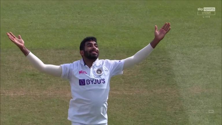 Bumrah made Ollie Pope his 100th Test wicket when he bowled the England batsman for two