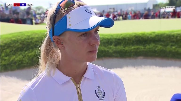 Madelene Sagstrom was delighted to finish the Solheim Cup on a high with a 3&2 victory over Ally Ewing in the singles