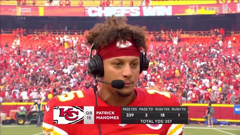 Patrick Mahomes speaks after the Kansas City Chiefs came from behind to beat the Cleveland Browns. 