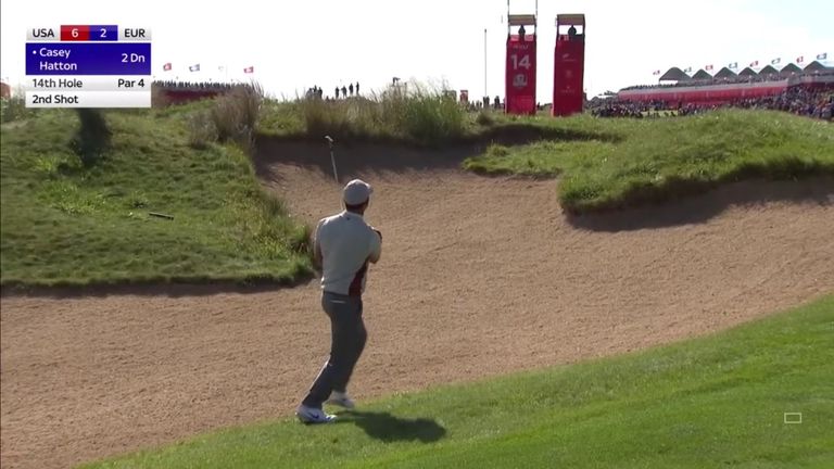 Paul Casey holed out for an eagle at the par-four 14th 