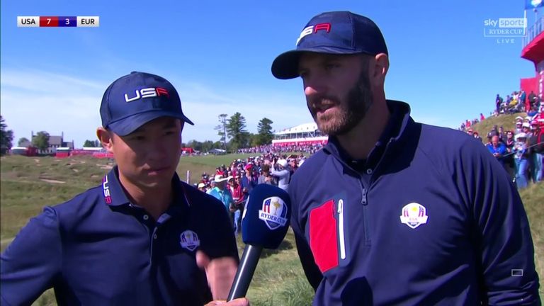 Dustin Johnson and Collin Morikawa made it two wins from two as a Ryder Cup foursomes partnership after defeating Casey and Tyrrell Hatton 2&1