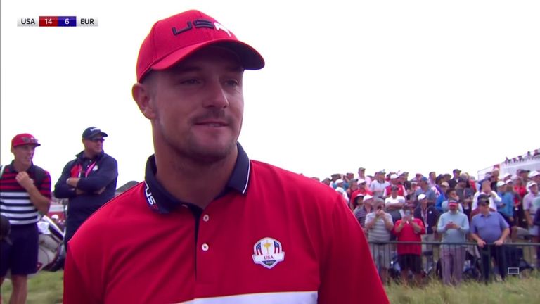 Bryson DeChambeau pays tribute to Sergio Garcia and the boisterous home crowd after defeating the Spaniard in the Ryder Cup singles