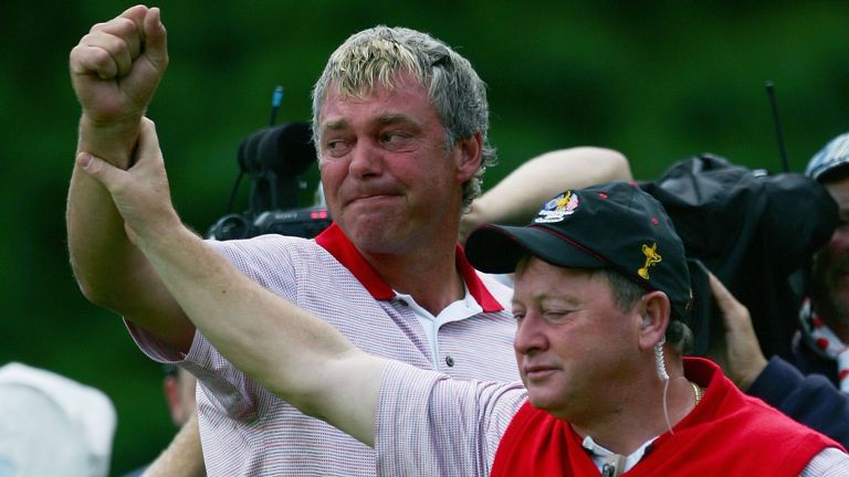 Darren Clarke was the headline act in the nine-point win for Europe in 2006