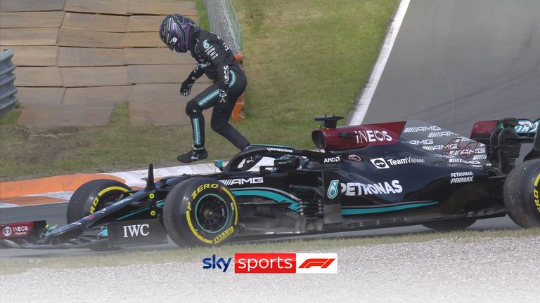 Lewis Hamilton' Mercedes suffered a loss of power during Practice Two ahead of the Dutch GP