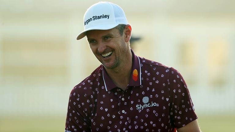 Justin Rose was in a jovial mood during the pro-am at Wentworth on Wednesday
