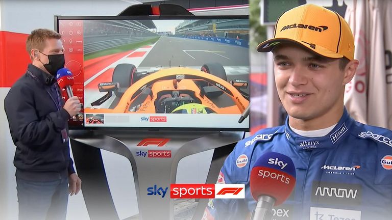 Lando Norris rejoint Anthony Davidson au SkyPad pour analyser son tour de qualification sensationnel qui a assuré la première pole de sa carrière en Formule 1.