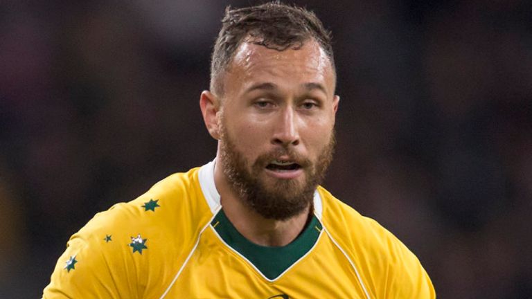 Quade Cooper playing for Australia in 2016