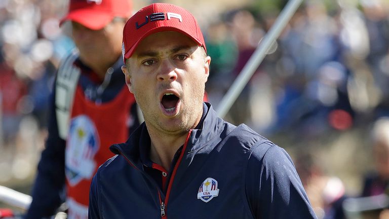 Justin Thomas was fired up at the 2018 Ryder Cup