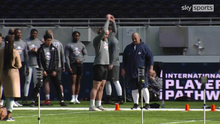 The NFL's Chief Strategy and Growth Officer, Chris Halpin, discusses the International Combine at Tottenham Hotspur Stadium, where 50 entrants have been hoping to land contracts with teams in the competition