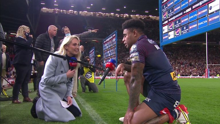 Watch Kevin Naiqama's emotional post-match interview following his starring role in St Helens' Grand Final triumph