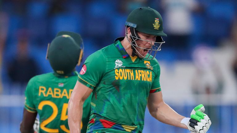David Miller hit back-to-back sixes in the last over to take South Africa to victory