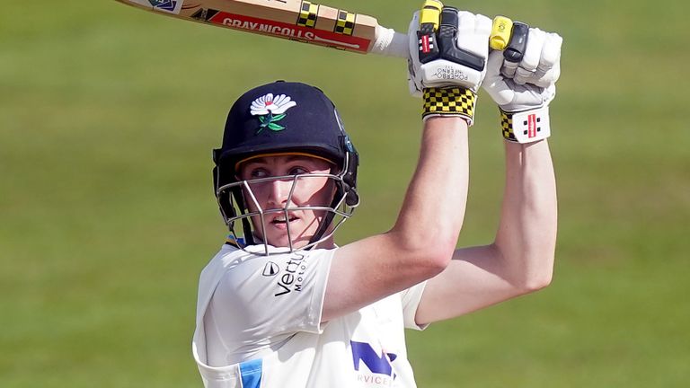 Harry Brook smashed an unbeaten 56 off 48 balls to see Yorkshire over the line