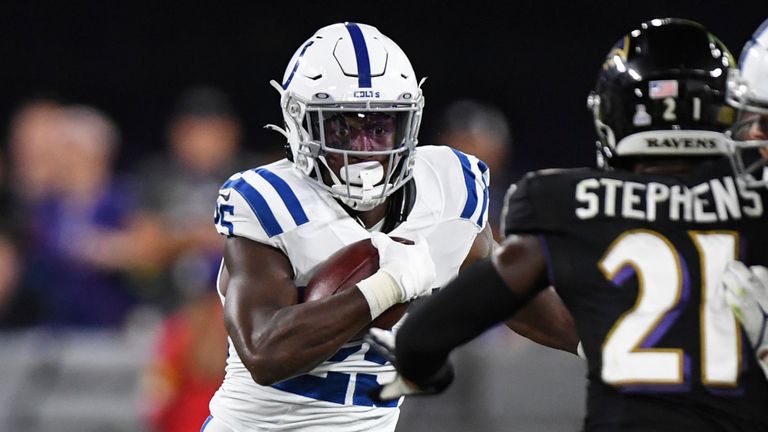 Marlon Mack in action against the Ravens