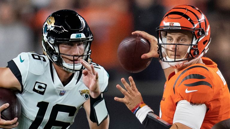 Check out the best bits from the number one draft picks, Joe Burrow and Trevor Lawrence as they go head to head in the Cincinnati Bengals, Jacksonville Jaguars game