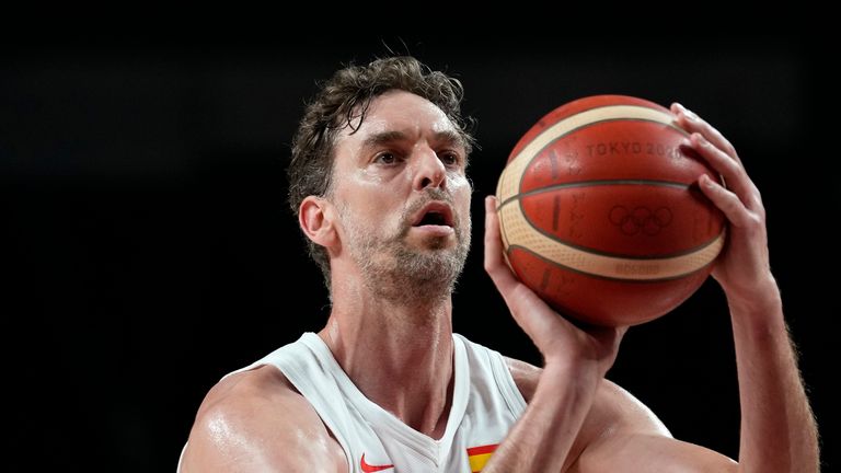 Pau Gasol in action for Spain at the Tokyo Olympics