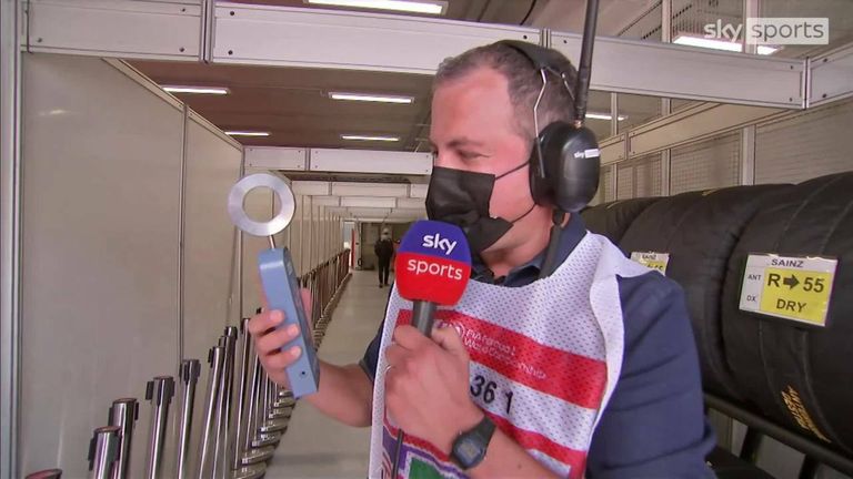 Ted Kravitz explains how the FIA test the front and rear wing gaps of an F1 car.