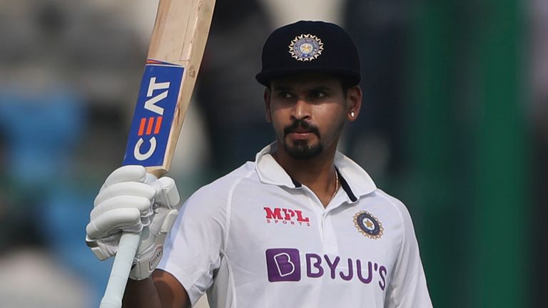 Shreyas Iyer made his second half-century on Test debut to help India recover from 51-5