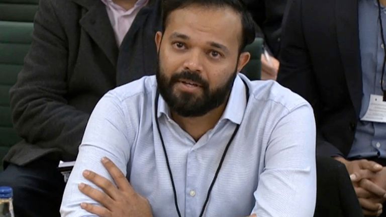 Azeem Rafiq testified during a hearing on the DCMS Selection Committee in November 2021