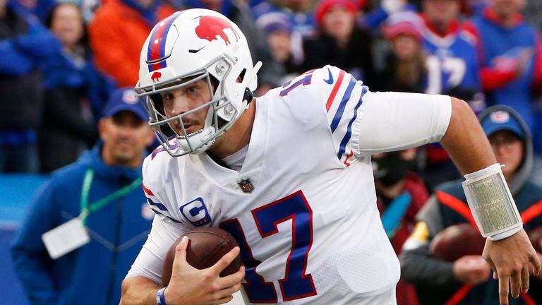 Buffalo Bills quarterback Josh Allen recorded his 28th rushing touchdown in his 50th NFL start on Sunday