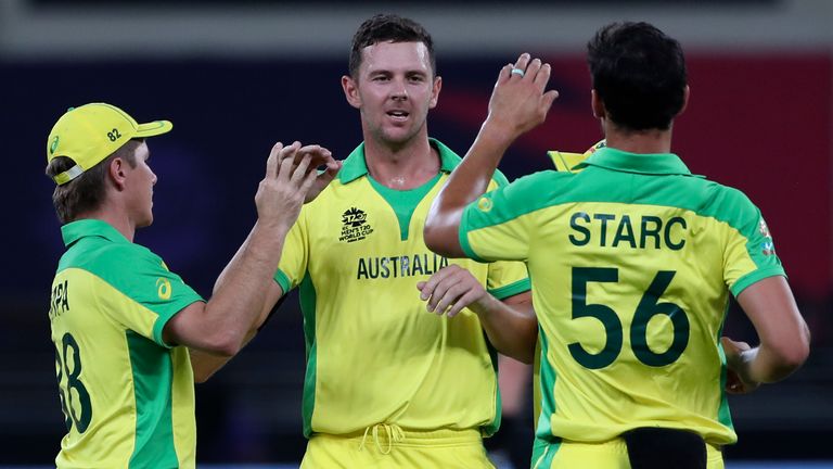 Australia's Josh Hazlewood took 3-16 in the eight-wicket win over New Zealand in the final