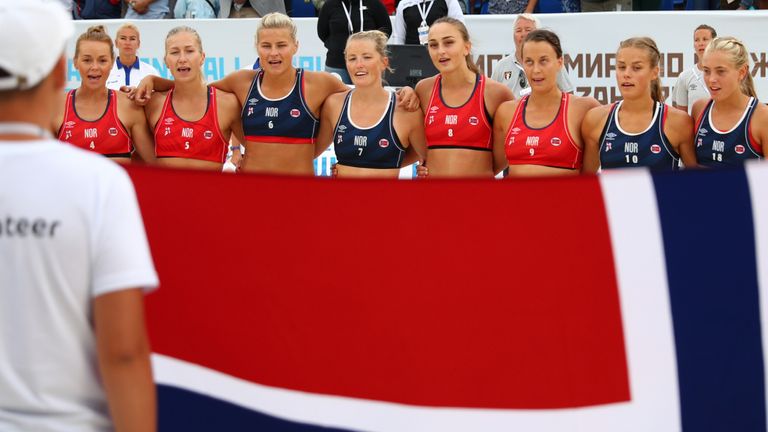 Norway's beach handball team were fined 1,500 euros in July after the women wore shorts instead of bikini bottoms