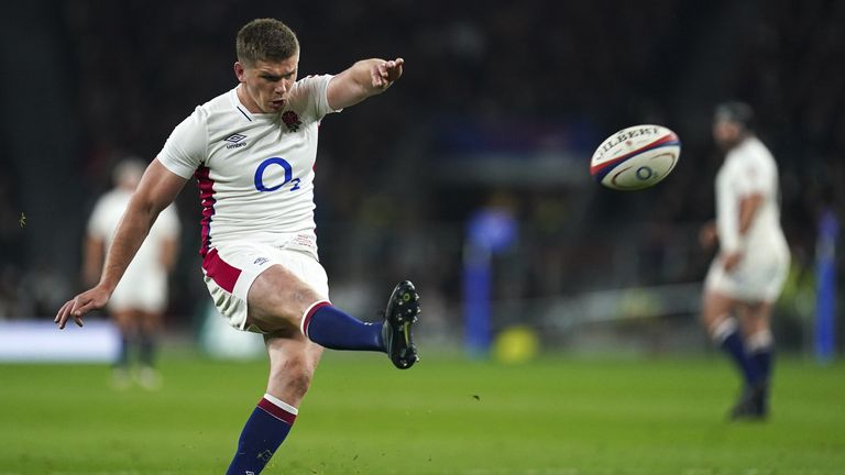 England's Owen Farrell successfully shot from the penalty spot