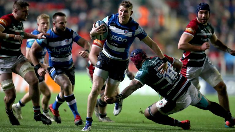 Bath's Ruaridh McConnochie on the charge against Leicester