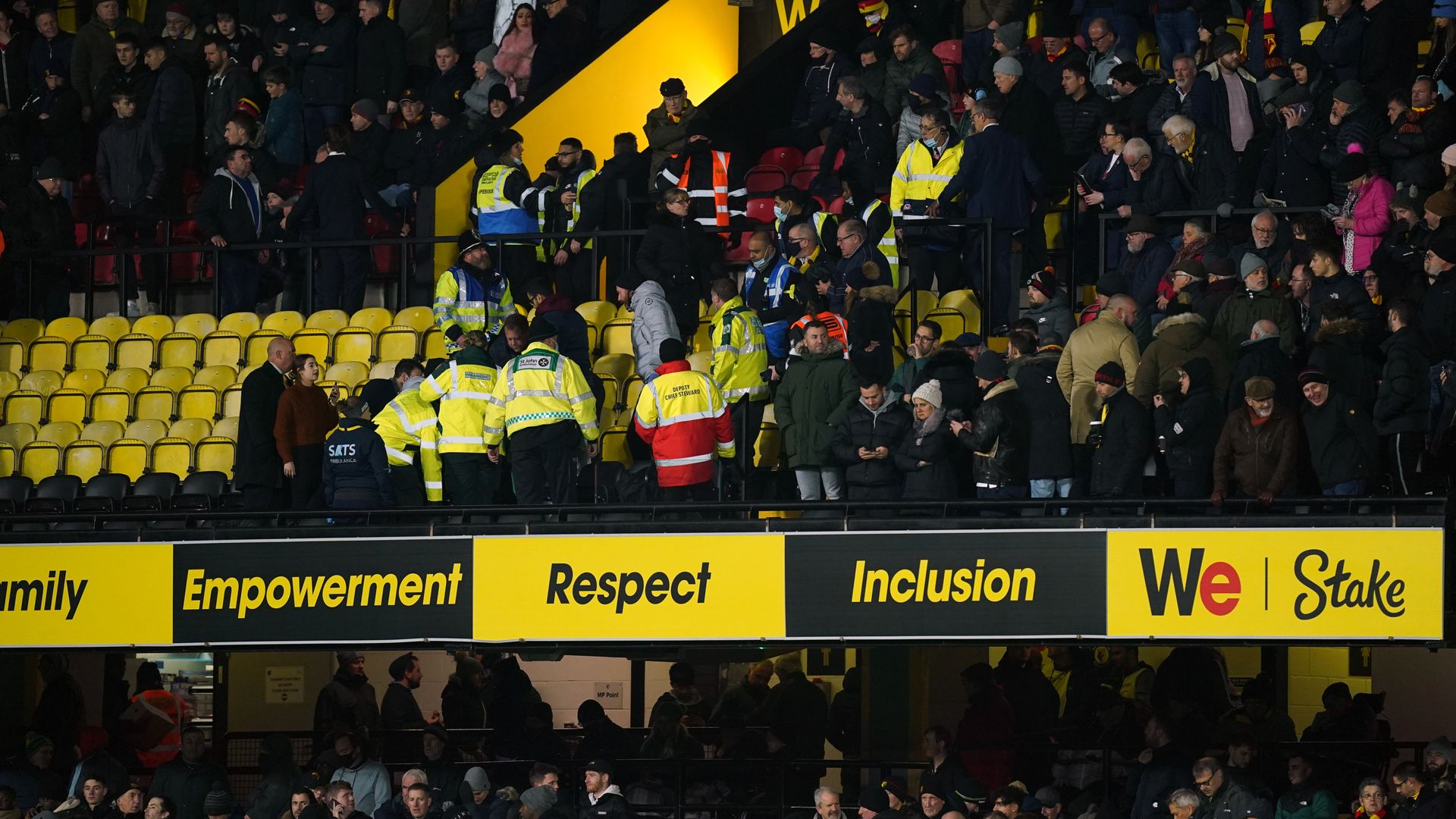Watford fan taken ill 'in remarkably good form'