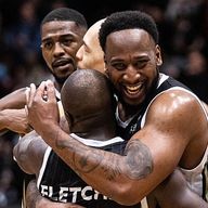The Newcastle Eagles celebrate their big win over the London Lions (Image: BBL)