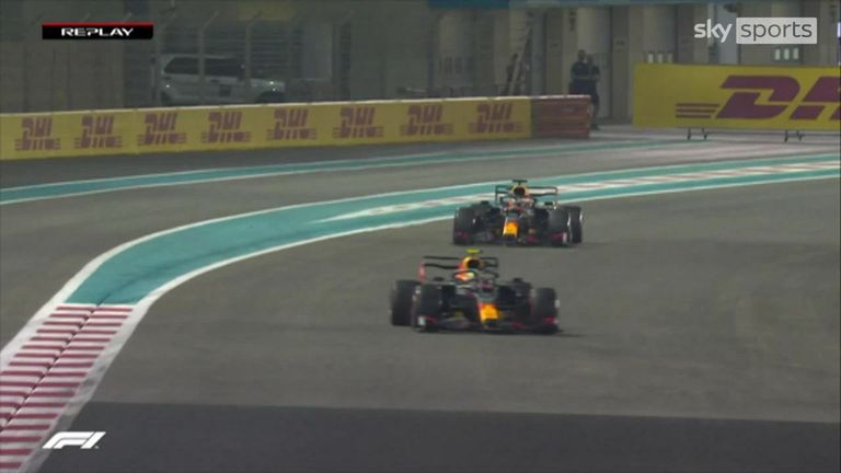 Max Verstappen gets the tow from team-mate Sergio Perez through the straights before the Mexican pulls aside before the final sector in Qualifying.