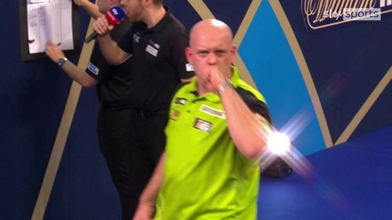 Despite losing the first set, Michael van Gerwen bounced back to win 3-1 against Chas Barstow in the second round