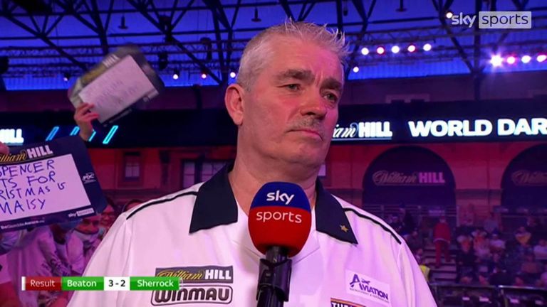 Steve Beaton admitted it was one of the toughest games he's ever been involved in after fighting past Fallon Sherrock