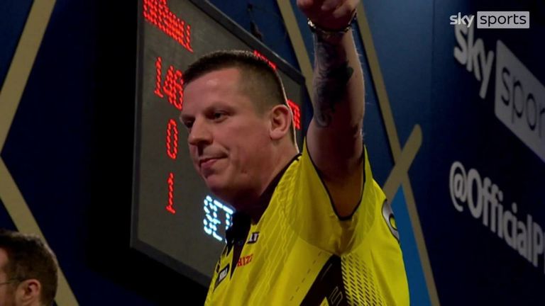 Chisnall produced this big milestone during his comfortable victory over De Decker