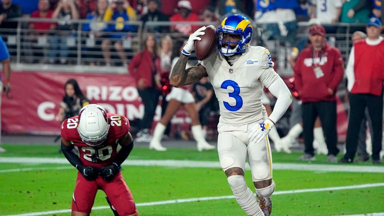Odell Beckham Jr played his third straight game with a touchdown received when the Los Angeles Rams faced the Arizona Cardinals