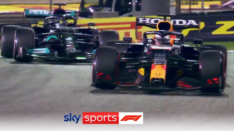 Max Verstappen passes Lewis Hamilton on the final lap in Abu Dhabi to win the 2021 F1 Championship!