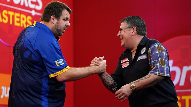 Adrian Lewis and Gary Anderson (right) will meet early doors at the World Darts Championship