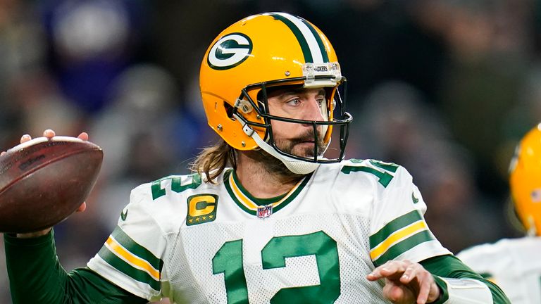 Aaron Rodgers equaled Brett Favre's franchise record for touchdown passes by throwing his 442nd to Aaron Jones in Green Bay's 31-30 win over Baltimore.