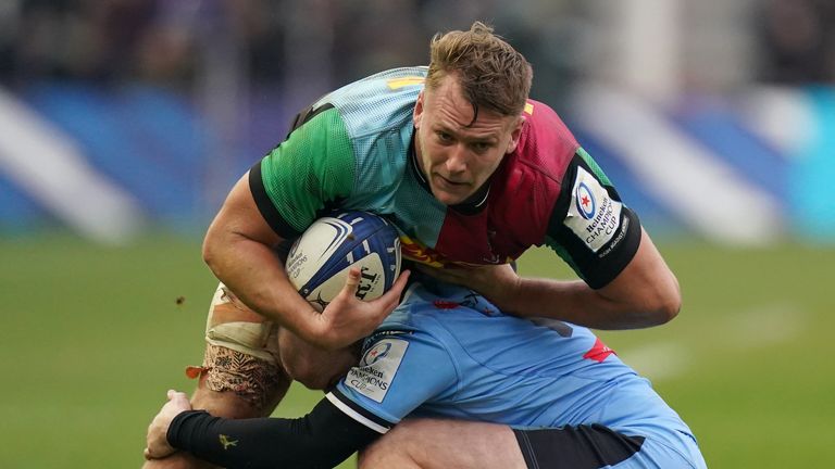 Alex Dombrandt powered over for two tries in Harlequins' win over Cardiff