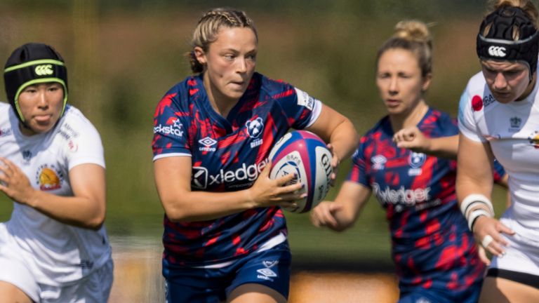Bristol and Wales flanker Alisha Butchers (centre) was forced to crowd fund an operation to repair ankle ligament damage