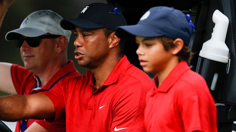 Tiger Woods and Charlie Woods were appearing at the PNC Championship for the second year running 
